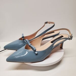 NWOT French Connection Sky Blue Slingback Heels